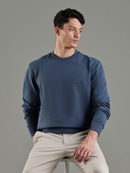 Tommy Hilfiger - Men Blue Solid Sweatshirt