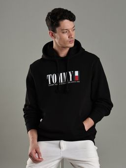 Tommy Hilfiger - Men Black Typography Hoodie
