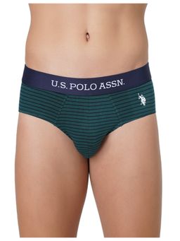 U.S. POLO ASSN. - Mens Striped Cotton Mid Rise Briefs Multi-Color (Pack of 2)