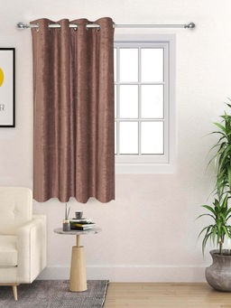 Saral Home - Brown Glaze Reversible Satin & Velvet Blackout Curtain
