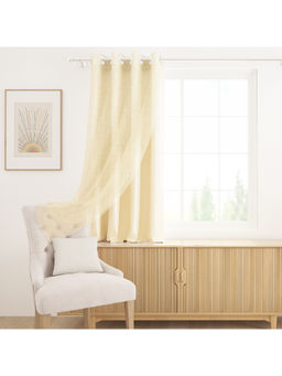 Story@Home - Cream 300 GSM Silk Dual-Layer Blackout & Sheer Window Curtain