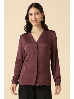 Allen Solly - Women Maroon Textured Shirt