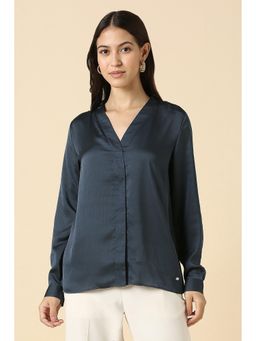 Allen Solly - Women Navy Blue Textured Shirt