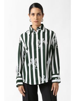 Van Heusen - Women White Stripe Casual Shirt