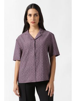 Van Heusen - Women Purple Print Casual Shirt