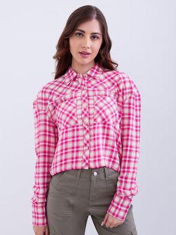 Spykar - Luminous Pink Loose Fit Casual Shirt