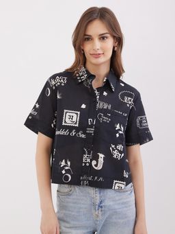 Spykar - Black Boxy Fit Casual Shirt