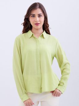 Spykar - Cool Matcha Green Regular Fit Casual Shirt
