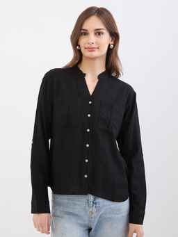 Spykar - Black Loose Fit Casual Shirt