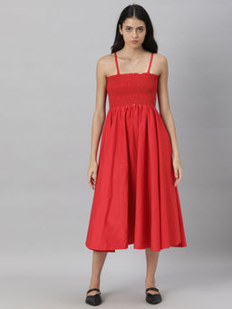 RAREISM - Red Solid Plain Dress
