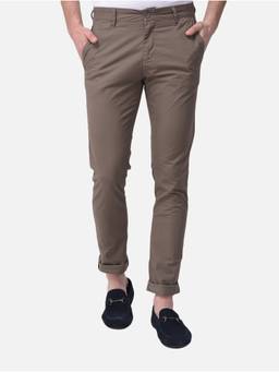 WOODLAND - Brown Solid Chinos