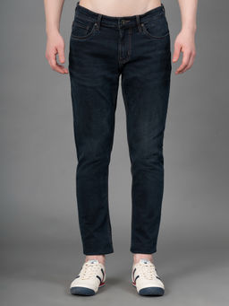 Red Tape - Carbon Navy Blue Solid Washed Stretchable Skinny Jeans