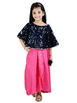 Lilpicks - Sequence Poncho With Drape Skirt Set