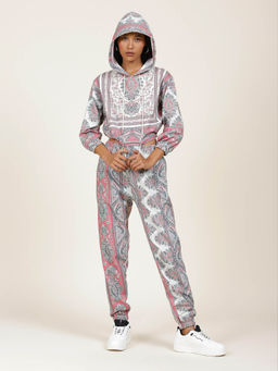 Label Ritu Kumar - Ecru Printed Sweatshirt with Joggers Pant Set (Set of 2)