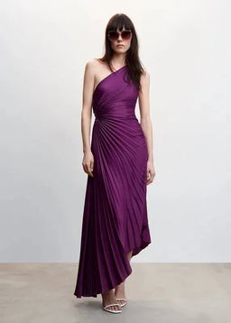 ANNY - Purple Solid A-Line Maxi Dress