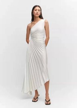 ANNY - White Solid A-Line Maxi Dress