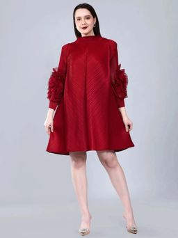 ANNY - Red Solid Bodycon Mini Dress