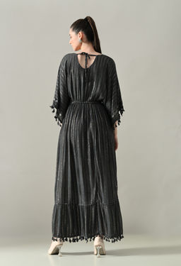 ANNY - Black Stripes Kaftan Maxi Dress