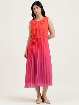 United Colors of Benetton - Red Ombre Flared Midi Dress