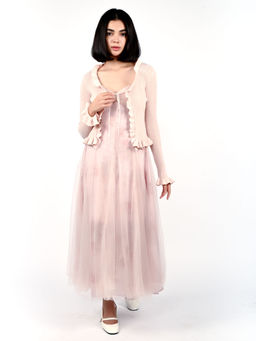 Odette - Pink Printed A-Line Maxi Dress