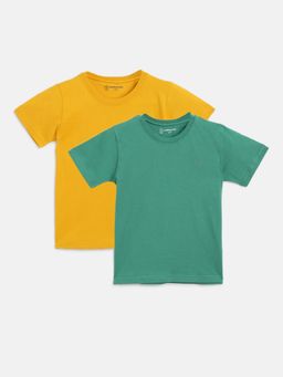 Campana - Boys Luis Short Sleeve Round Neck T-Shirt Yellow & Green (Pack of 2)