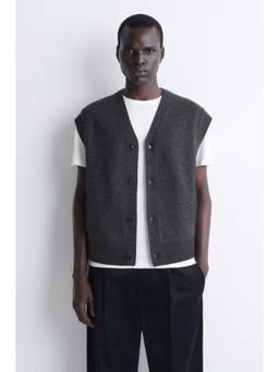 COS - BUTTONED BOILED-WOOL VEST