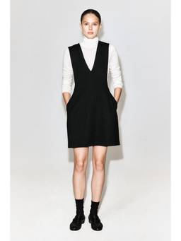 COS - BOILED WOOL-BLEND MINI PINAFORE DRESS