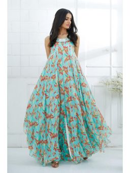 MANDIRA WIRK - Blue Printed Jumpsuit