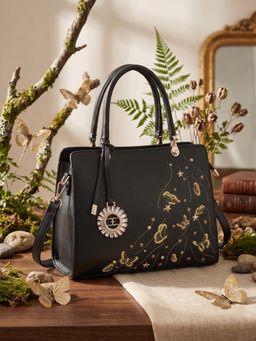 ESBEDA - Black Celestial Butterfly Embroidered Handbag for Womens (M)