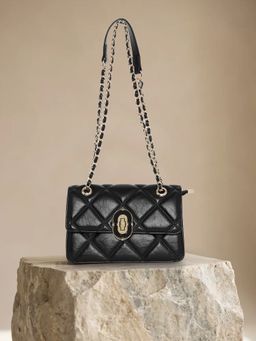 ESBEDA - Black Imperial Lock Crossbody Sling Bag for Womens (S)