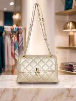 ESBEDA - Gold Elegant Padded Quilted Sling Bag for Womens (M)