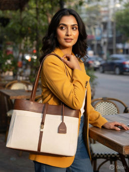 Hues Studio - Mindy Tote Bag for Women Beige