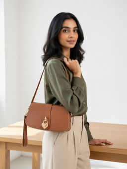 Hues Studio - Sophia Handbag for Women Tan (S)