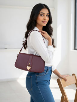 Hues Studio - Sophia Handbag for Women Maroon (S)