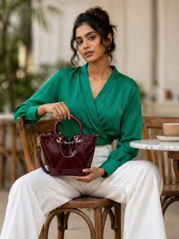 Hues Studio - Butterfly Handbag for Women Maroon