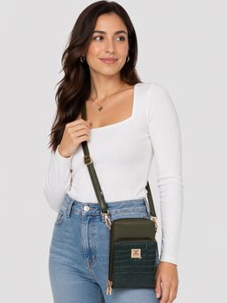 ESBEDA - Olive Croco Luxe Mini Mobile Sling Bag for Womens (S)