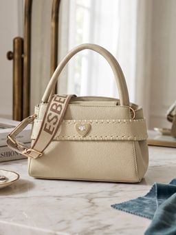 ESBEDA - Beige Classic Heart Accent Sling Bag for Womens (M)