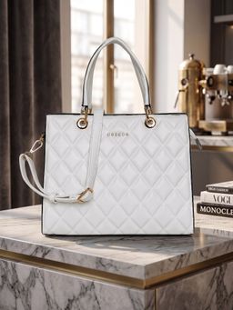 ESBEDA - White Trendline Quilted Handbag for Womens (M)
