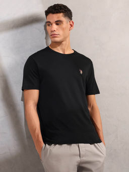 U.S. POLO ASSN. - Men Black Solid T-Shirt