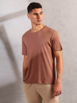 U.S. POLO ASSN. - Men Rust Solid T-Shirt