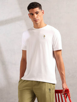 U.S. POLO ASSN. - Men White Solid T-Shirt