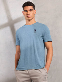 U.S. POLO ASSN. - Men Blue Solid T-Shirt