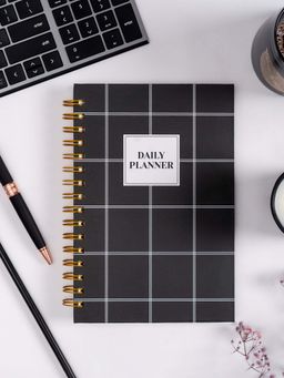 THE ZAPPY BOX - A5 Black Grid Spiral Journal