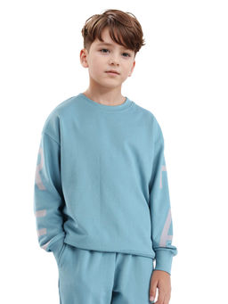 RARE ONES - Blue Joen Cotton Poly Full Sleeve Solid Sweatshirt - Rare Ones By Rare Rabbit