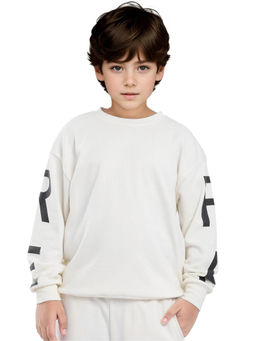 RARE ONES - Off White Joen Cotton Poly Full Sleeve Solid Sweatshirt - Rare Ones By Rare Rabbit