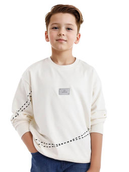 RARE ONES - Off White Kole Cotton Poly Full Sleeve Sweatshirt - Rare Ones By Rare Rabbit