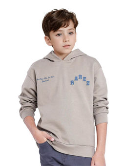 RARE ONES - Beige Linden Cotton Poly Full Sleeve Towel Embroidered Sweatshirt - Rare Ones By Rare Rabbit