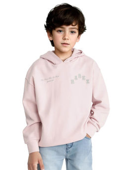 RARE ONES - Pink Linden Cotton Poly Full Sleeve Towel Embroidered Sweatshirt - Rare Ones By Rare Rabbit