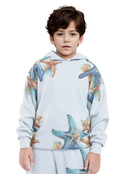 RARE ONES - Pastel Blue Simson Cotton Poly Full Sleeve Digital Print Sweatshirt - Rare Ones By Rare Rabbit