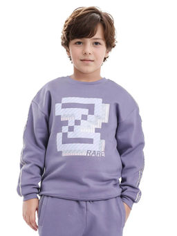 RARE ONES - Purple Zet Cotton Poly Full Sleeve Printed Sweatshirt - Rare Ones By Rare Rabbit